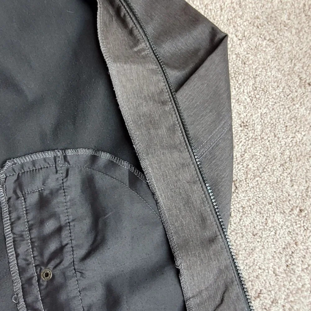 Nomad Jacket Mens Sz M Tech Fleece Lined Hooded Full Zip Snap Pockets Gray READ - Picture 10 of 15